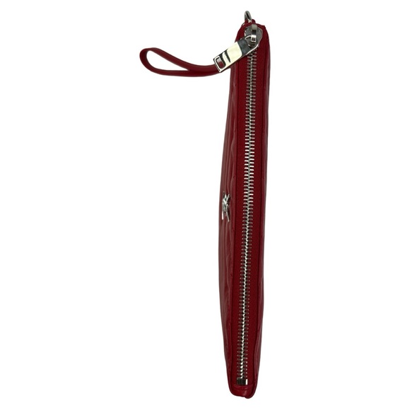 SAINT LAURENT YSL MONOGRAM ROUGE EROS MATELASSE CALFSKIN WRISTLET POUCH/CLUTCH - Picture 6 of 16